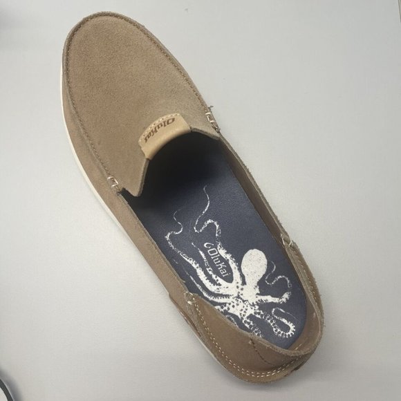Men\'s OluKai Nalukai Kala Slip-On Sand/Bone Leather - Size 8 - 10409-3619 main image 9